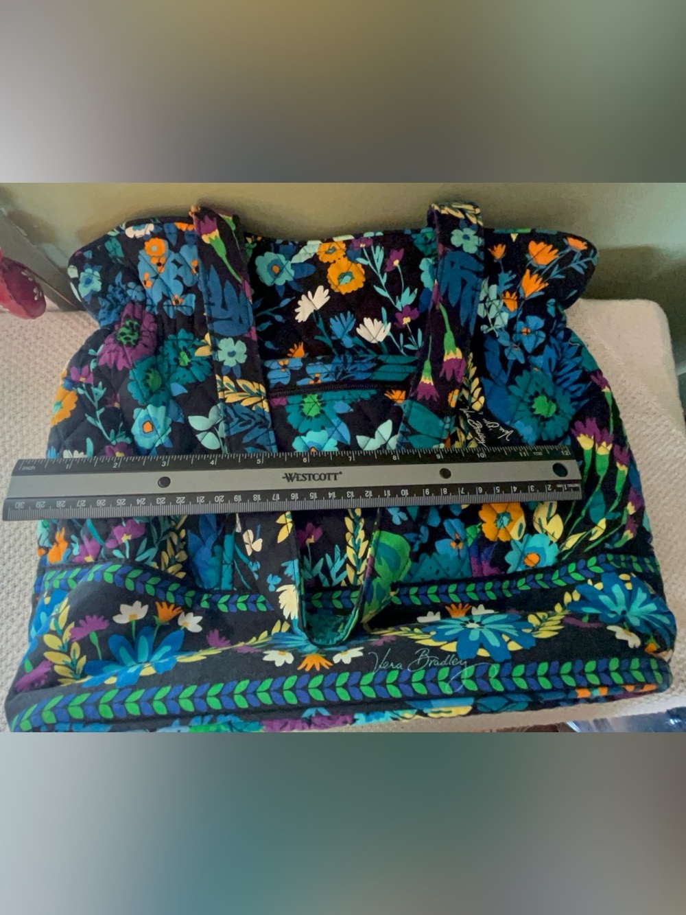 Vera Bradley Tote in the retired "Midnight Blues" pattern - Picture 9 of 10